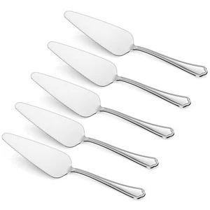 5 Pack Stainless Steel Pie Server Spatula Set with Serrated Edge for Pastry - Picture 1 of 7