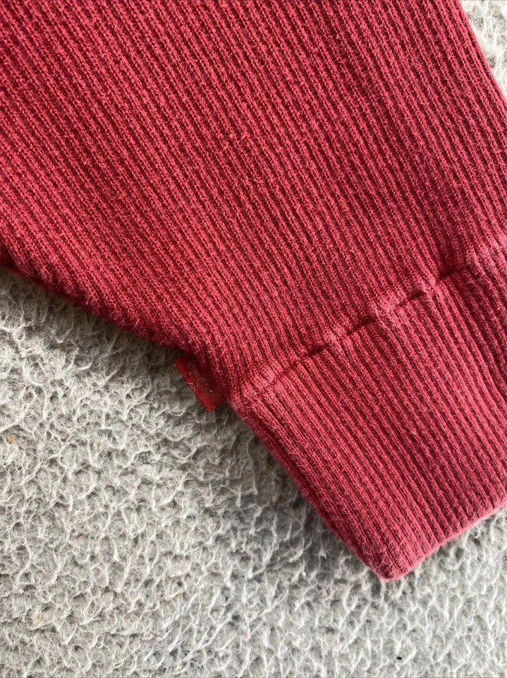 Vintage Y2K LEVIS Knit Sweater Heavy Cotton Crewneck Red Men’s Size 2XL - Image 2 of 4