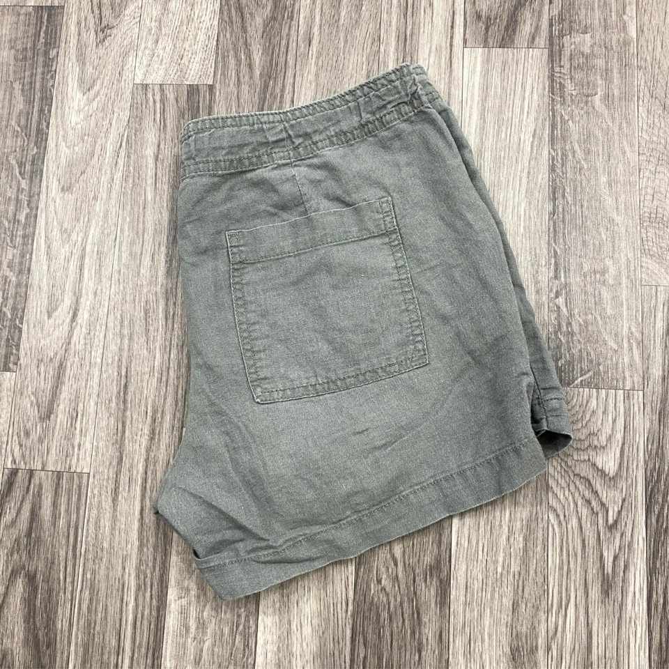 Pantalones Cortos GAP Corbata Elástica Cintura Gris Pull On Lino Para Mujer Talla 4 Foto 2 de 4