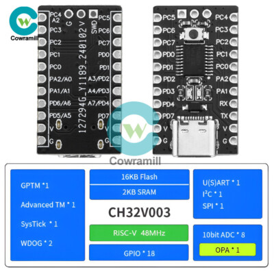 CH32V003F4P6 Core Board Development Board RISC-V Processor Type-C Interface