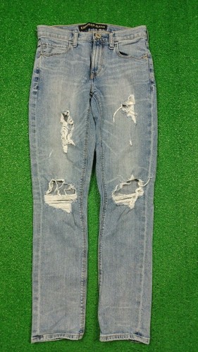 Mid Rise Ripped Blue Denim Stretch 