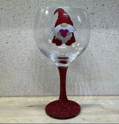 Weihnachten Glitzer Glas - Gonk - Wichtel - nordisch - rot Glitzer - rosegold - grün