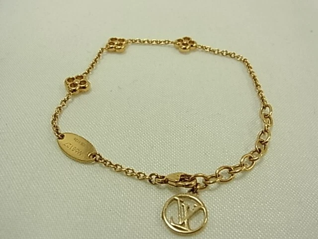 LOUIS VUITTON Bracelet M68127 Monogram Flower Gold Chain