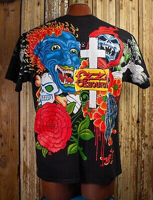 Vintage Ozzy Osbourne Tattoos All Over Print Concert T Shirt Vintage Ozzy Osbourne Tattoos All Over Print Concert T Shirt