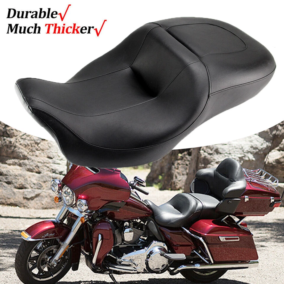 Driver Passenger TwoUp Seat Low-Pro For Harley Electra Glide Ultra Classic 08-Up - Image 3 of 4