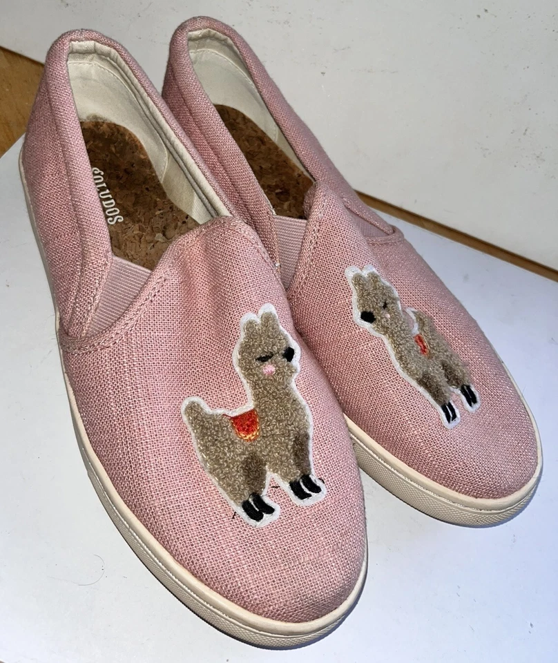 Soludos Anthropologie LLAMA 🦙 Zapatillas Sin Cordones Zapatos Talla 9 Rosa Polvorienta Usadas en Excelente Condición! Foto 4 de 4