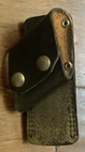 Vintage Leather Basketweave Baton Flashlight Holder Canted Angled 7 1/4" Long — photo 3