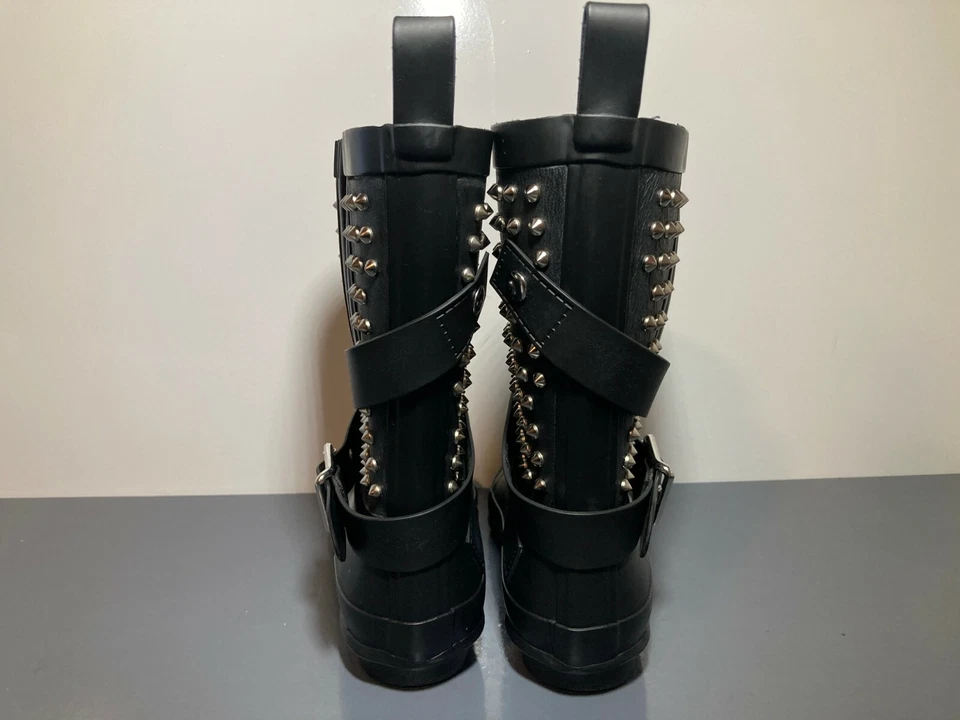 NUEVA BOTA DE LLUVIA BURBERRY a mitad de pantorrilla de goma con tachuelas Holloway EUR 36 US 5,5 Foto 4 de 4