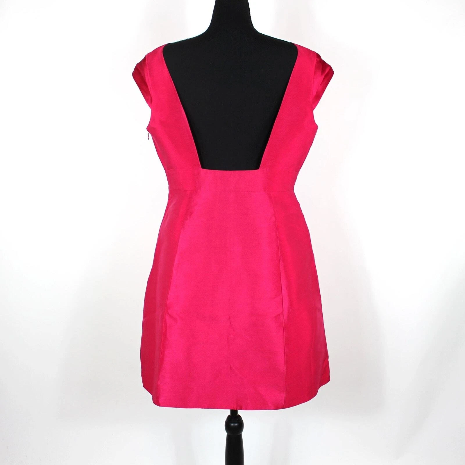 Mini abito Kate Spade in piena fioritura rosa sweetheart senza schienale 14 NUOVO poli seta