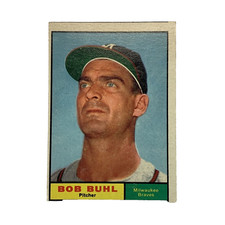 1961 Topps Baseball Card #145 Bob Buhl - Milwaukee Braves