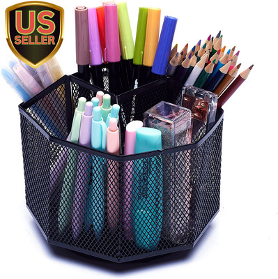 Desk Organiser/Mesh Desk Tidy Candy/Pen Holder/Multifunctional Organiser 360 ...