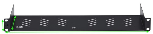 1U 19" Universal Rack Tray Mount 14in (350mm) Depth No Lip Vented Server Shelf - Picture 7 of 8