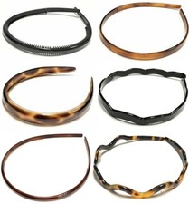 French Hair Accessory Curly Wavy Plain Thin Toothed Grip Headband Made in France