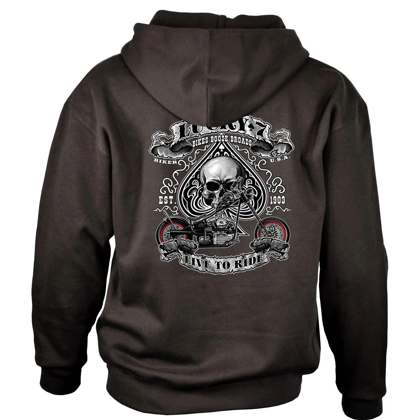 SACAI Giacca biker cappuccio felpa classico chopper gotico rocker teschio *4240