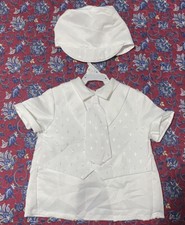 Baby Boy Christening Baptism white Outfit 9-12 Months no Pants 