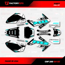 Black & Cyan Shift Racing Graphics kit fits Honda Crf250 04-05 Crf 250 Decal