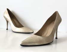 Stuart Weitzman Women Dress Pumps Heels Metallic Leather Shoes US8 Medium