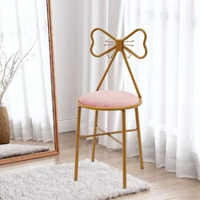 Butterfly Backrest Chair Vanity Stool Dining Velvet Stool Chair Makeup Chair