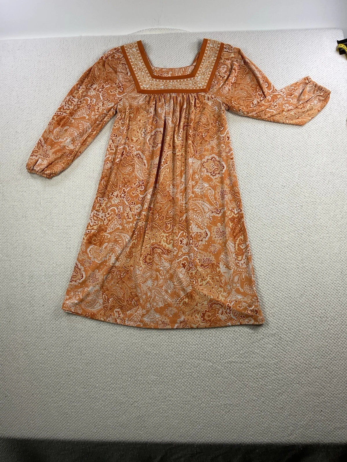 Abito Michael Kors stampa paisley scollo quadrato manica lunga XS