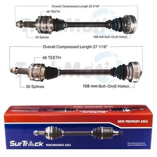 SurTrack Pair Set of 2 Rear CV Axle Shafts For Lexus IS300 2001-2005