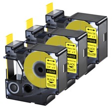 3x For DYMO Rhino 4200/5200 Heat-Shrink Tube 18058 Industry Label Tape 3/4" x 5'