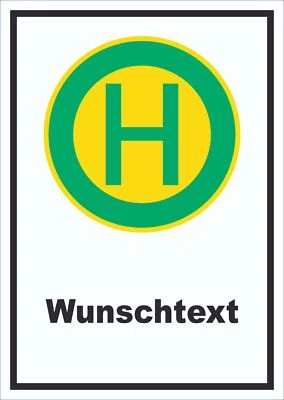 HB-DRUCK Schild Haltestelle mit Wunschtext hochkant