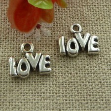 Free Ship 200 pcs tibetan silver love charms 12x10mm L-1209