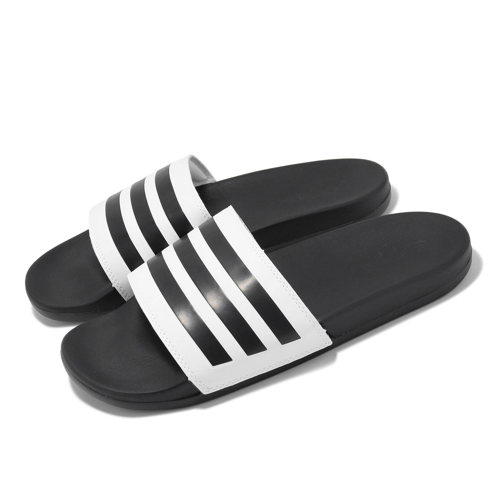 adidas Adilette Comfort Cloud White Core Черные мужские повседневные сандалии унисекс GZ5893