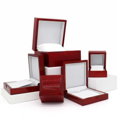Red Rosewood Jewelry Packaging Gift Boxes Bulk - 9 Styles Available