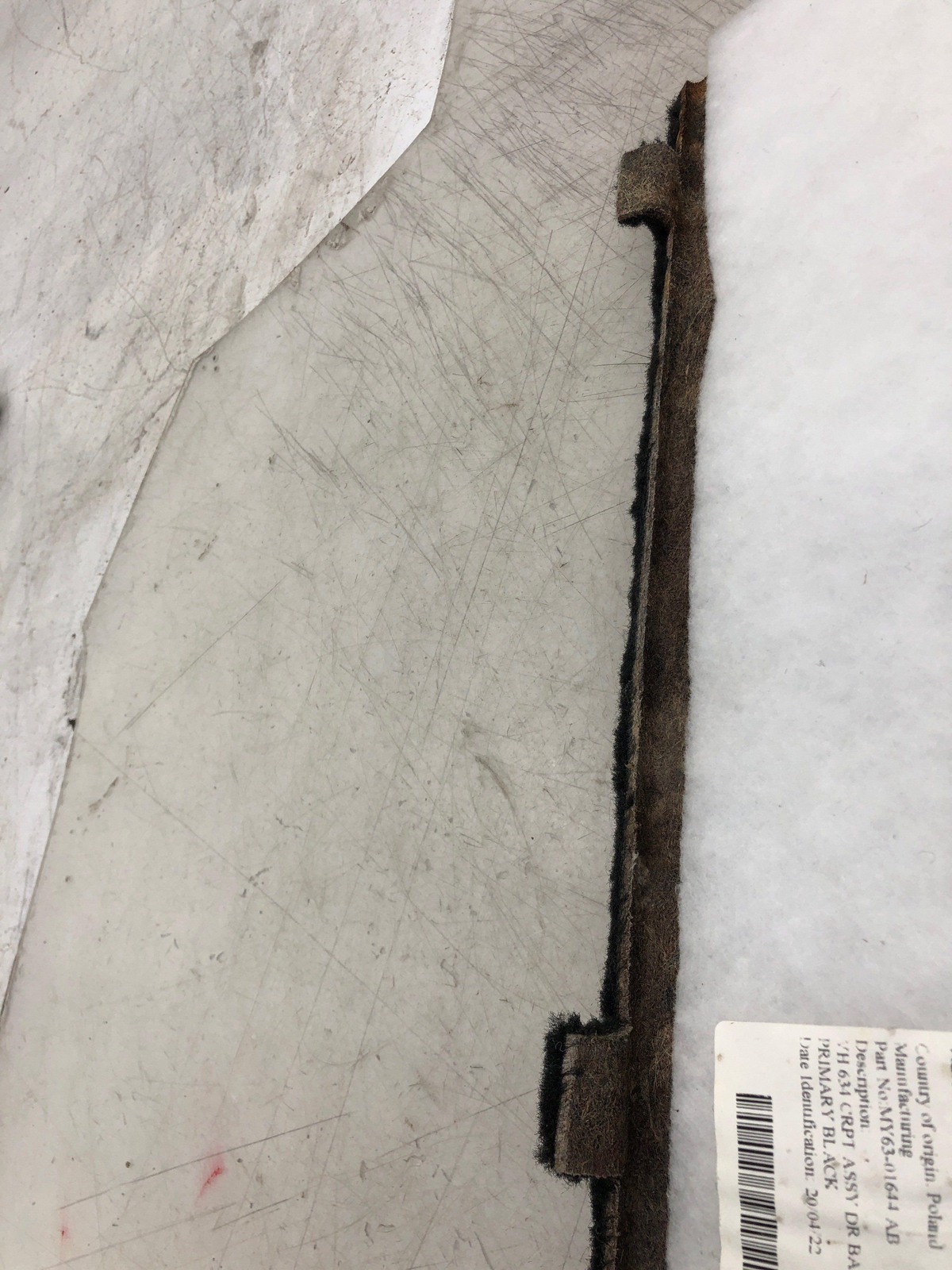 2019-2023 ASTON MARTIN VANTAGE RIGHT BACK WALL BATTERY COVER CARPET MY63-01644AB