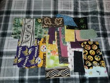 Fabric scrap lot bag all cotton assorted sizes nice varity over 8ozs.