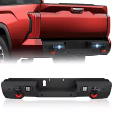 Rear Bumper fits for 2022- 2024 Toyota Tundra w/ LED Lights,Sensor Holes,D-Rings
