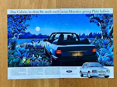 Ford Escort Cabrio Oldtimer Original 1987 Vintage Advert Werbung Reklame
