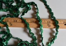 KELLY GREEN WAVY SEQUIN TRIM 3/8 INCH WIDE 7.3 YARDS