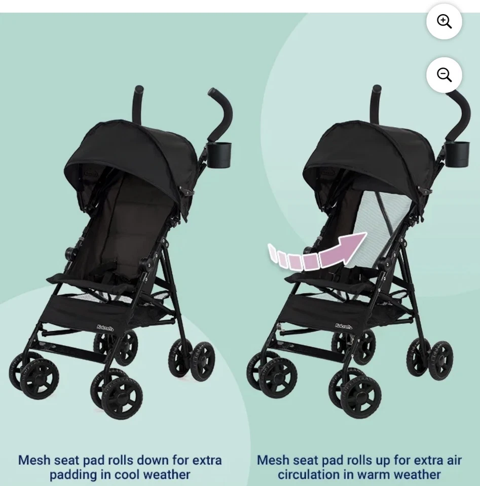 Cochecito paraguas ligero Kolcraft Cloud con toldo grande Foto 4 de 4