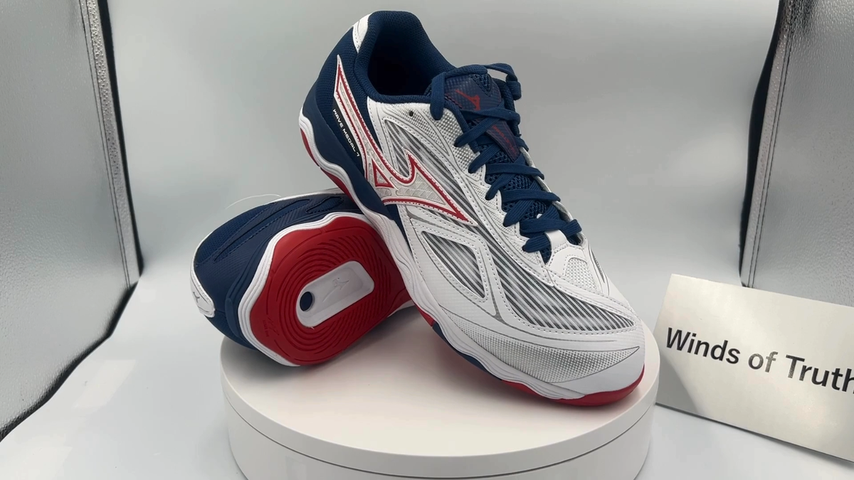 Mizuno Table Tennis Shoes WAVE MEDAL 7 WIDE White/Blue/Navy