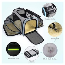 Carrier For Cat Pet Airline Approved Expandable Foldable Soft Dog Carrier Opened