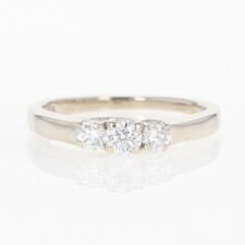 .50ctw Round Cut Diamond Three-Stone Engagement Ring 14k White Gold Size 7.25