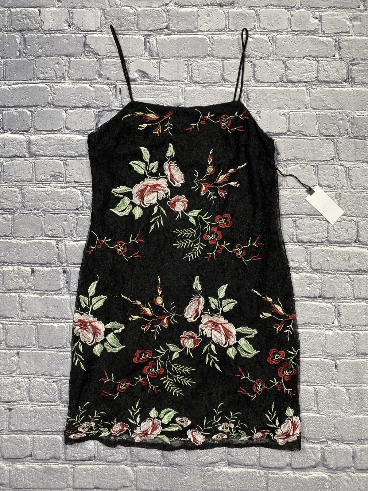 ASTR The Label Black Floral Mini Dress Size M CottageCore WhimsiGoth Style