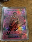 Signed On Card 2024-25 Panini Obsidian Electric Pink Flood #93 Kyle Lowry /49