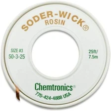 Itw  Desoldering Braid, Soder-Wick, Rosin.080", 25', 50-3-25