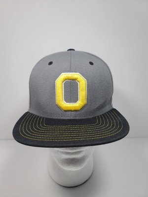 Oregon Ducks Zephyr Flat Bill Embroidered Snapback Hat Gray, Black & Yellow