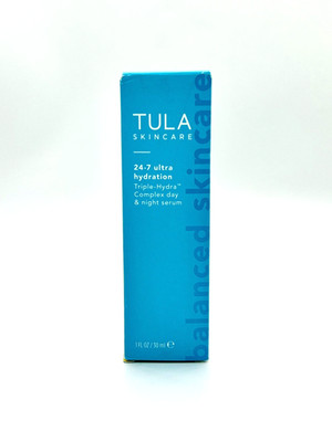 Tula Skincare 24-7 Ultra Hydration Triple-Hydra Complex Day+Night Serum 1oz NEW