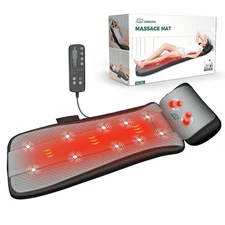 Snailax Full Body Massage Mat with Heat - Neck, Back & Leg Massager Pad