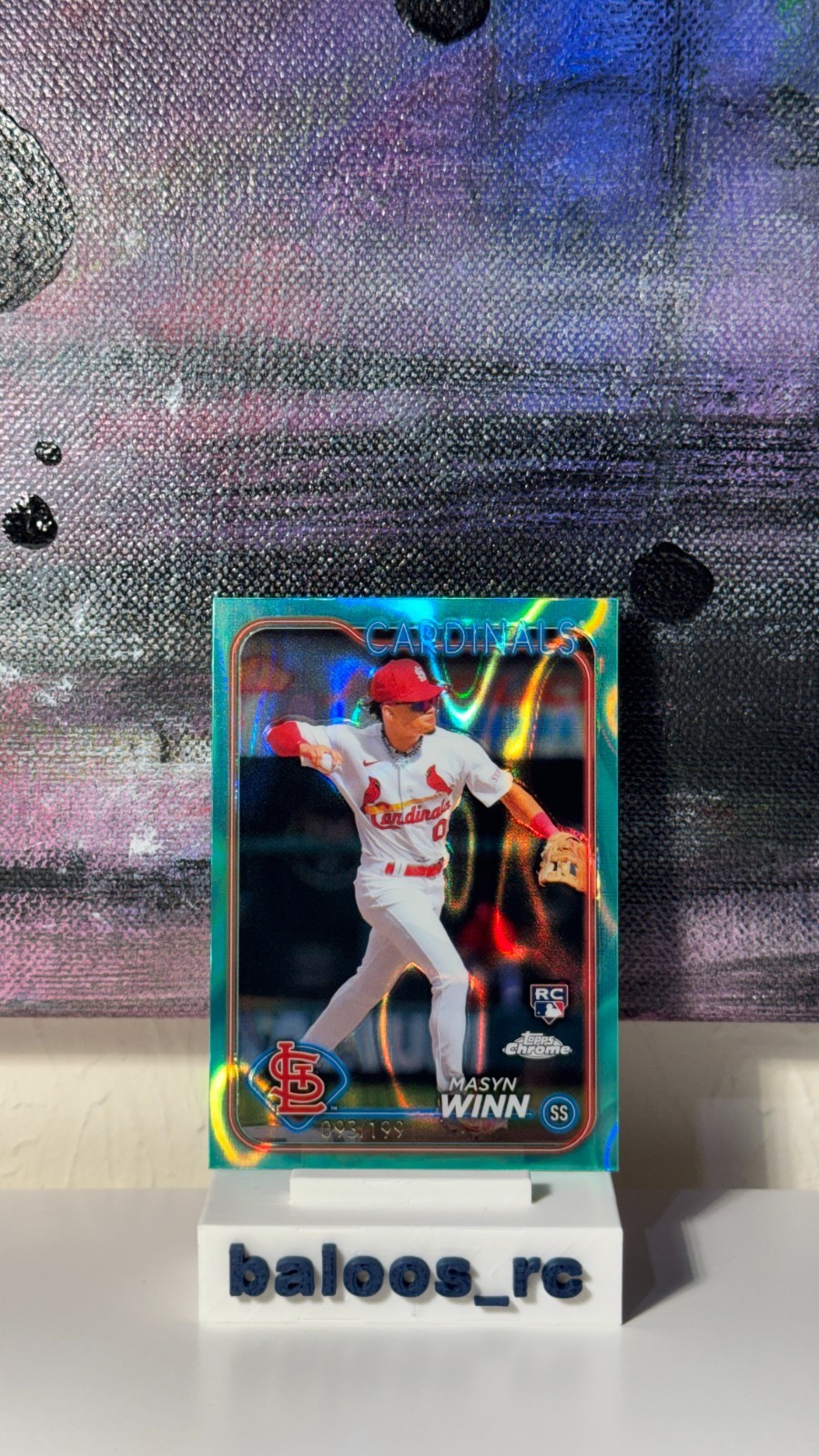 2024 Topps Chrome #189 Masyn Winn Aqua Lava Refractor /199 RC