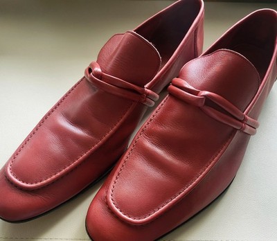 Original Gucci Mokassins   Vintage Designer-Loafer in Koralle Rot   Gr. 44E 
