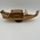 Vintage Italian Spinning Musical Wooden Gondola Cigarette Dispenser w/Dancer