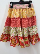 Matilda Jane Girls Serendipity Tiered Ruffle Skirt Gentry Size 4 Floral Patchwor