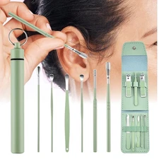 6 Pcs Ear Wax Removal Tool Set with Storage Tube + Nail clipper set of 8 pieces