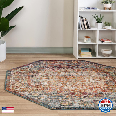 Unique Loom Isabella Collection Area Rug - Adjani 5 1 Octagon Multi/ Beige